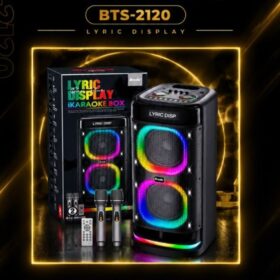 اسپیکر شارژی پرتابل مدل BTS-2120 به همراه دو میکروفون وایرلس و کنترل